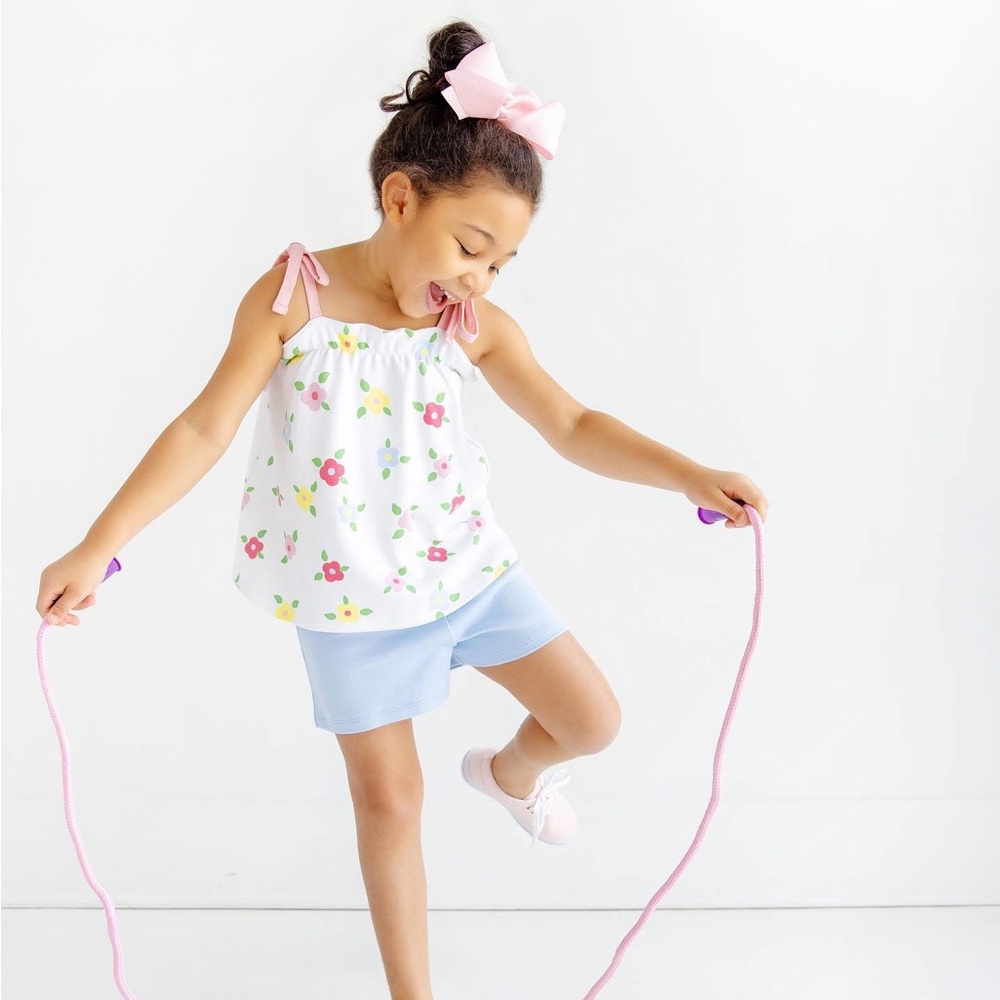 TBBC Lainey’s Little Top - Pima Little Gasparilla  Garden/Sandpearl Pink